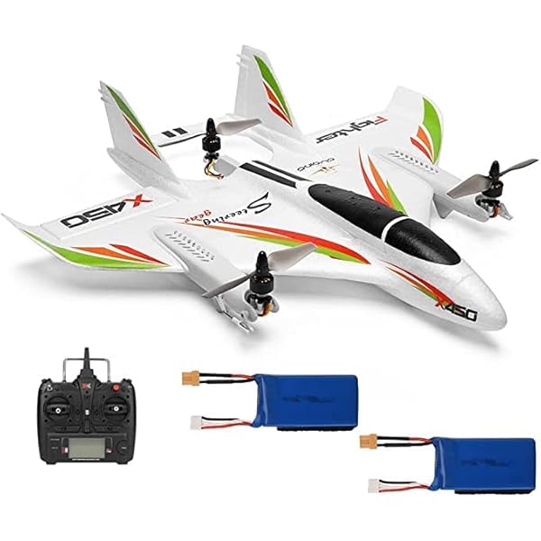 RC flygplan, 2.4G fjärrstyrd 6-kanals borstlös motorplan, vertikal start RC glider, fast vingplan med LED-lampor,